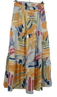 Dámská barevně vzorovaná midi sukně 