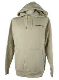 Pánska béžová mikina s nápisom a kapucňou