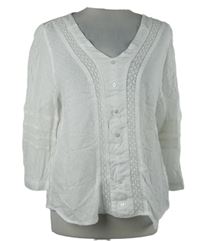 Dámská bílá vzorovaná halenka s krajkou Peacocks 