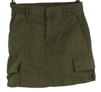 Dámska khaki rifľová sukňa s vreckami Tally Weijl vel. 32