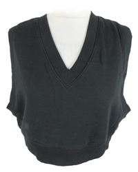 Dámská černá mikinová crop vesta H&M