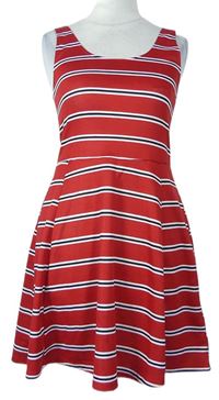 Dámske červené pruhované šaty H&M