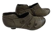 Dámské hnědé koženkové kotníkové boty na nízkém podpatku Sun&Shadow vel. 39