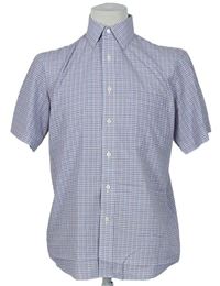 Pánska modro-tehlová kockovaná košeľa zn. M&S vel. 39-40