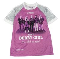 Ružovo-sivé športové tričko s dievčatkom O´neills