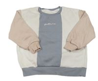 Modro-bílo-růžová mikina s nápisem Matalan