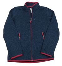 Tmavomodrá pletená propínací mikina TCM