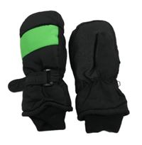Černo-zelené šusťákové zimní palcové rukavice Kiki&Koko