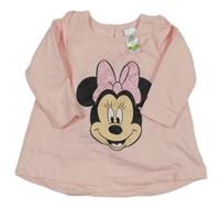 Světlůerůžové teplákové šaty s Minnie Disney