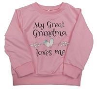 Ružová ľahká mikina s nápisom