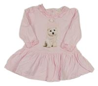 Světlerůžové teplákové šaty s pejskem Mintini