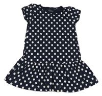 Tmavomodré bodkovaná é bavlnené šaty Topolino