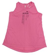 Ružový funkčný športový top s nápisom