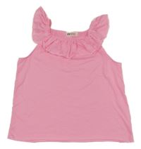 Ružový top s volánem H&M