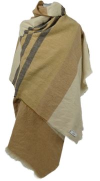 Dámska béžovo-hnedá pruhovaná maxi šál B. young