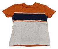 Oranžovo-bielo-tmavomodré tričko Next