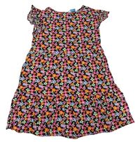 Čierno-farebné kvetované šaty Primark