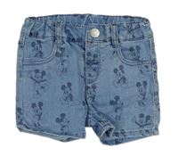 Modré riflové kraťasy s Mickeym H&M