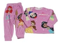 Růžové plyšové pyžamo s princeznami Disney