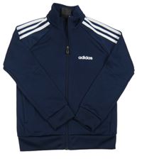 Tmavomodrá propínací sportovní mikina s logem Adidas