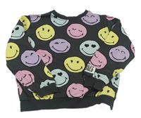 Tmavosivá mikina so smajlíkmi H&M