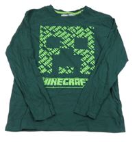 Tmavozelené triko s nápisy - Mine