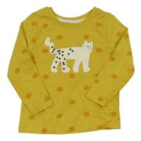 Okrové bodkovaná é tričko s šelmou Tu