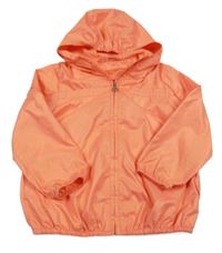 Korálová šušťáková ľahká bunda s kapucňou