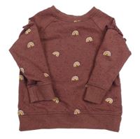 Mahagonová mikina s duhami M&Co.