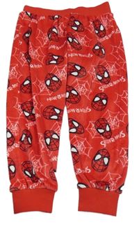Červené plyšové pyžamové kalhoty se Spidermany Marvel