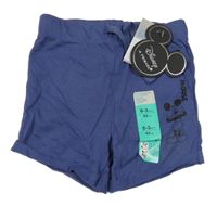 Nové - Tmavomodré bavlnené kraťasy s Mickeym Disney