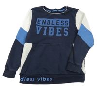 Tmavomodro-biela mikina s nápisom George