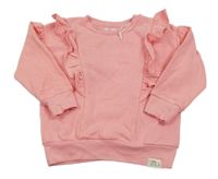 Ružová mikina s volánikmi