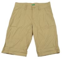 Béžové plátěné chino kraťasy Benetton