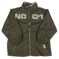 Khaki šušťáková jarná bunda s číslom