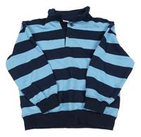Tmavomodro-modrá pruhovaná polo mikina H&M
