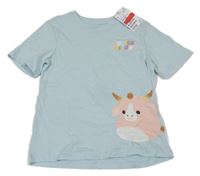 Nové - Svetlomodré tričko s nápisom H&M