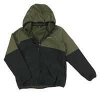 Antracitovo-khaki softshellová bunda s kapucňou Lewro