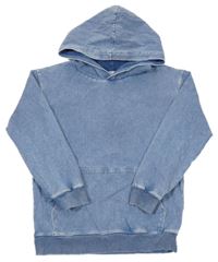 Modrá mikina riflového vzhledu s kapucňou H&M