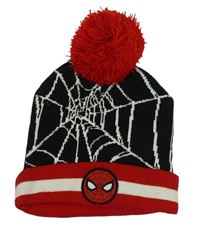Čierno-červená pletená čapica so Spider-manem Marvel