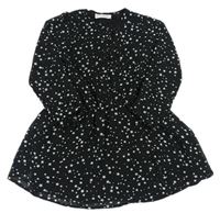 Čierne šifónové šaty s hviezdičkami Minoti