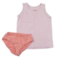 2set - Ružová košilka + ružové bodkované nohavičky