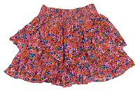 Farebná kvetinová vrstvená sukňa F&F