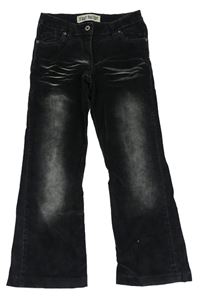Tmavosivé menšestrové šisované slight bootcut nohavice