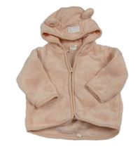 Světleoranžová chlupatá propínací mikina s kapucí H&M