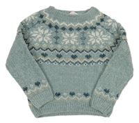 Svetlozelený žinylkový sveter so vzorom Primark