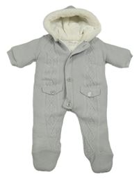 Šedá pletená zateplená kombinéza s kapucí Mayoral