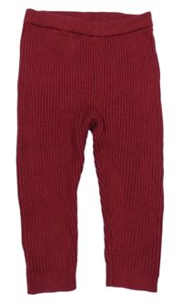 Červené pletené žebrované kalhoty George 
