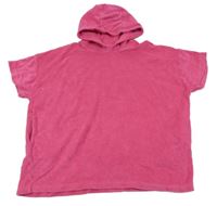 Ružové froté osuškové pončo s kapucňou Next