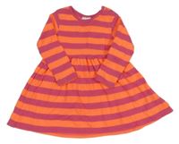 Ružovo-neónově oranžové pruhované teplákové šaty Next